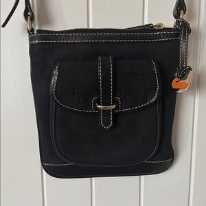 Dooney & Bourke Black Crossbody Bag with Tan Accents